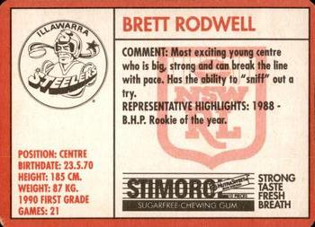 1991 Stimorol NRL #85 Brett Rodwell Back
